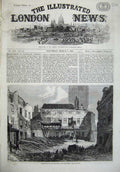 Old Antique Print Fine Art 1868 Demolition Saracen'S Head Snow-Hill House 19th