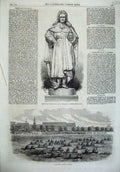 Old Antique Print 1868 Statue William Westminster Catamaran Race Madras 19th