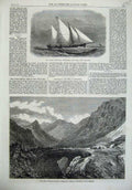 Old Antique Print 1868 Inca'S Bridge Uspallata America Ship Port Adelaide 19th