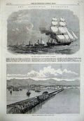 Old Antique Print Abyssinian 1868 Ship Argus Pier Landing Zulla Annesley 19th