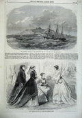 Original Old Antique Print Paris Fashion 1868 Abyssinian Cromandel Red Sea Ship