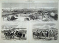 Old Antique Print 1868 Abyssinia War Zulu Camp Railway Mules Followers 19th