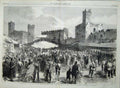 Old Antique Print 1868 Wales People Prince Upper Yard Carnarvon Castle 19th