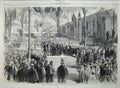 Old Antique Print 1868 Opening Leeds Exhibition Prince Wales People Art 19th