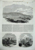 Old Antique Print Isle Man 1869 Port Erin Ships Peel Castle Rushen Arthur 19th