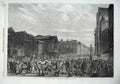 Old Antique Print 1869 Fine Art Paris Halles Centrales Street Scene House 19th
