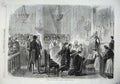 Original Old Antique Print 1869 Grand Mass Chapel Tuileries Church Praying 19th