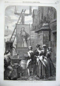 Original Old Antique Print Commemoration Duke Wellington Birthday 1869 Artist