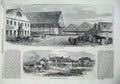 Original Old Antique Print View Pension Office Deptford Dockyard Buildings 1869