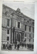 Old Antique Print Fine Art 1869 New Buildings Tuileries Emperor'S Gateway 19th