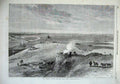 Old Antique Print 1869 Isthmus Suez Maritime Canal Lake Timsah Ship Camel 19th