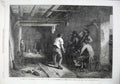 Original Old Antique Print Fine Art 1869 Men Bowling Ball Dog Carter Dudley