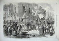 Original Old Antique Print 1869 Prince Wales Egypt Procession Holy Carpet Cairo