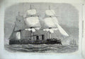 Original Old Antique Print 1869 Prussian Ironclad Ship Konig Wilhelm Sailing