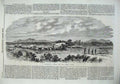 Old Antique Print 1869 Travelling Africa Dry Land Cattle Carts Mountains 19th