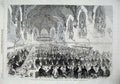 Original Old Antique Print 1869 Duke Norfolk Dinner Baron'S Hall Arundel Castle
