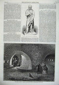 Old Antique Print Statue Lord Palmerston 1869 Crimea War Tower Malakoff 19th
