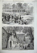 Old Antique Print Band Life Guards Hyde Park 1869 Elephant Zoological Art 19th