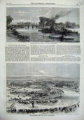 Original Old Antique Print Cam River Dredging 1869 Grand National Steeplechase