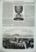 Old Antique Print Inspection Essex Rifles Colchester 1869 Bowl Burmah Art 19th