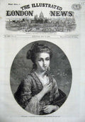 Old Antique Print 1869 Fine Art Portrait Beautiful Blonde Woman Maclean 19th