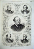 Old Antique Print 1869 New Ministry Secretaries State Bruce Duke Argyll 19th