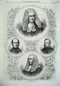 Old Antique Print New Ministry 1869 Chancellor Advocate General Ireland 19th