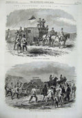 Old Antique Print 1869 Ta Army Review Dover Field Telegraph Head-Quarters 19th