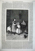 Old Antique Print Fine Art 1869 Children Awarding Prizes Dargelas French 19th