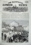 Old Antique Print 1869 Ta Army Review Dover Defence Castle Batteries War 19th