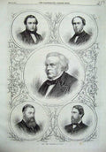 Old Antique Print 1869 New Ministry Harington Childers Bright Kimberley 19th