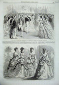 Old Antique Print Paris Fashion 1869 State Ball Tuileries Emperor Empress 19th