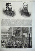 Original Old Antique Print 1869 Earl Carysfort House Lords Monck Paris Ducasse