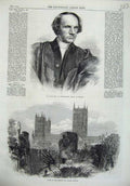 Original Old Antique Print Ruins Bishop'S Palace Lincoln 1869 Dr Wardsworth Art