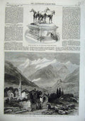Old Antique Print Modane Tunnel Under Mount Cenis 1869 Ornament Lancers 19th