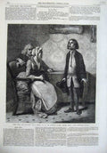 Old Antique Print 1869 Fine Art Scene Hypocrite Gallery Kensington Museum 19th