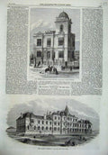 Old Antique Print Winterbottom Nautical College Glasgow Inistitution Deaf