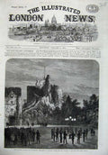Original Old Antique Print 1869 Duke Norfolk Rejoicings Arundel Castle New Year