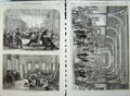 Old Antique Print 1869 Guards Institute Reading Room Carpenters Ball Art 19th