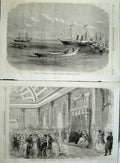 Antique Old Print Prince Wales Constantinople Ships 1869 Ball Embassy Art 19th