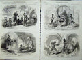 Antique Old Print Pantomime 1869 Covent Garden Drury Holborn Queen Scenes 19th