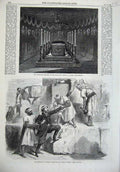 Old Antique Print 1869 Peabody Body Chapel Monarch Ship Emperor Austria 19th