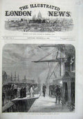 Original Old Antique Print 1869 Peabody Coffin Monarch Ship Portsmouth Fine Art