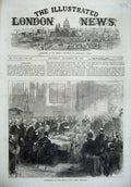 Original Old Antique Print 1869 Confirmation Bishop Temple Bow Church Cheapside
