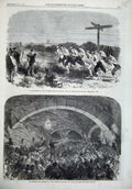 Old Antique Print 1869 Puteaux Quarrie France 1869 Men Roehampton Sport 19th