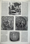 Old Antique Print Thames Subway 1869 Shaft Tower Hill Shield Castings Art 19th