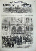Old Antique Print 1869 Prince Wales Chester Townhall Opening Horses Art 19th