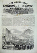 Old Antique Print 1869 Landing Prince Arthur Quebec Canada Ship Army Art 19th