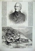 Original Old Antique Print 1869 Edward Sabine Hunting India Leopard Ootacamund