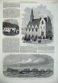 Original Old Antique Print Bounty Islands Pacific Ocean 1869 Corn Exchange Huss